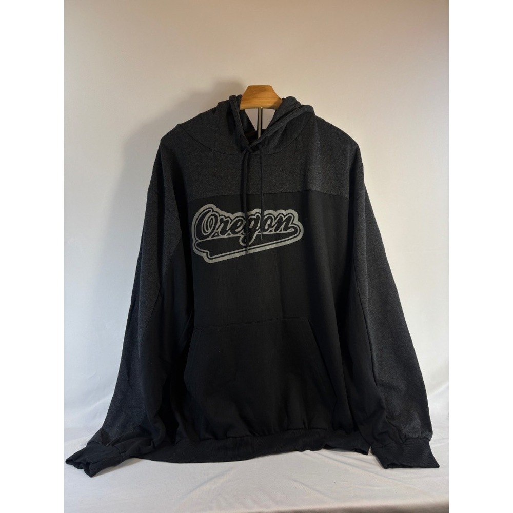 American Crown Oregon Graphic Hoodie Black Charcoal Two-Tone XXL Pullover